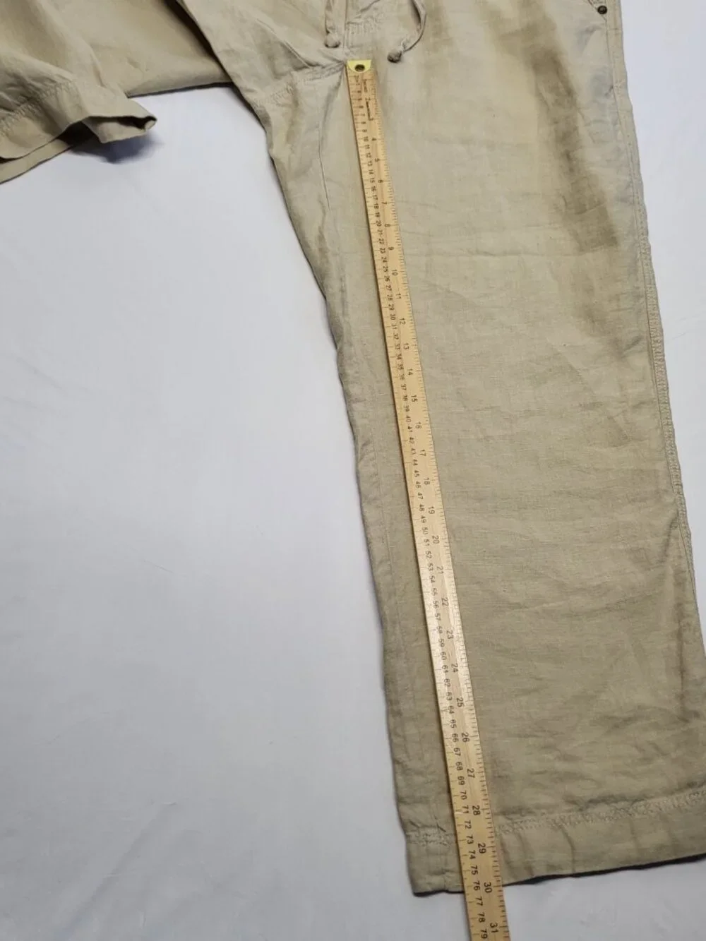 Murano Baird McNutt Linen Pants Mens 34 X 30 Buttonf Fly Drawstrings 100% Linen